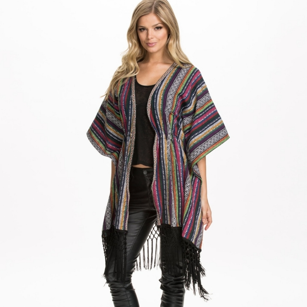 Multi color print Cape/Shawl - Picture 2 of 14